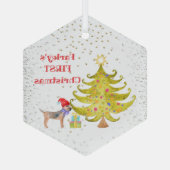 Dog's eerste kerstglazen versiering glas ornament (Achterkant)