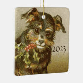 Dog's eerste kerstversiering  keramisch ornament (Rechts)