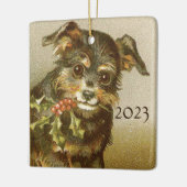 Dog's eerste kerstversiering  keramisch ornament (Links)