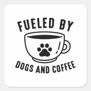 Dogs en koffie vierkante sticker