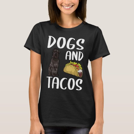 Dogs en Tacos Bouvier des Flandres Mexican Food T-shirt (Voorkant)
