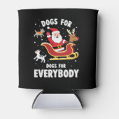 Dogs For Everybody Santa Funny Christmas Xmas (1) Blikjeskoeler (Voorkant)