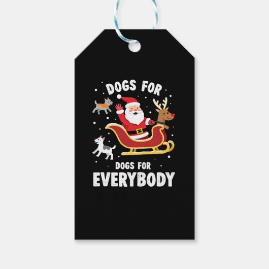 Dogs For Everybody Santa Funny Christmas Xmas (1) Cadeaulabel (Voorkant)