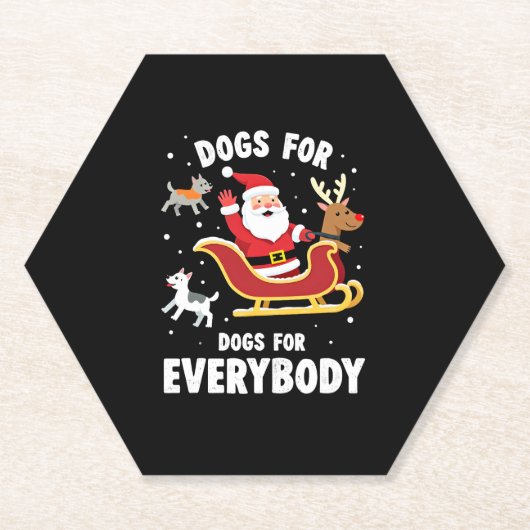 Dogs For Everybody Santa Funny Christmas Xmas (1) Kartonnen Onderzetters (Voorkant)