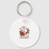 Dogs For Everybody Santa Funny Christmas Xmas (1) Sleutelhanger (Voorkant)