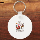 Dogs For Everybody Santa Funny Christmas Xmas (1) Sleutelhanger (Voorkant)