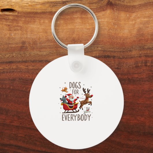 Dogs For Everybody Santa Funny Christmas Xmas (1) Sleutelhanger (Voorkant)