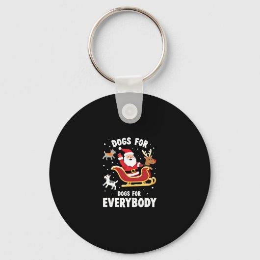 Dogs For Everybody Santa Funny Christmas Xmas (1) Sleutelhanger (Voorkant)