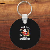 Dogs For Everybody Santa Funny Christmas Xmas (1) Sleutelhanger (Voorkant)