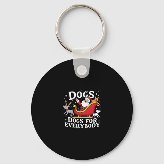Dogs For Everybody Santa Funny Christmas Xmas (2) Sleutelhanger (Voorkant)