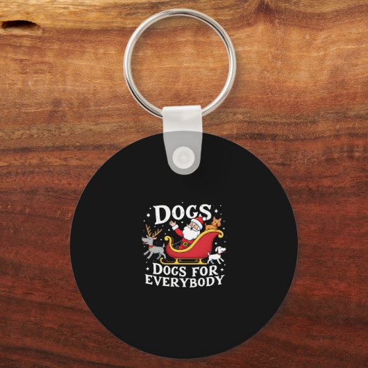 Dogs For Everybody Santa Funny Christmas Xmas (2) Sleutelhanger (Voorkant)