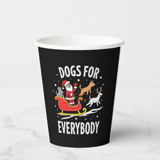 Dogs For Everybody Santa Funny Christmas Xmas (3) Papieren Bekers (Voorkant)