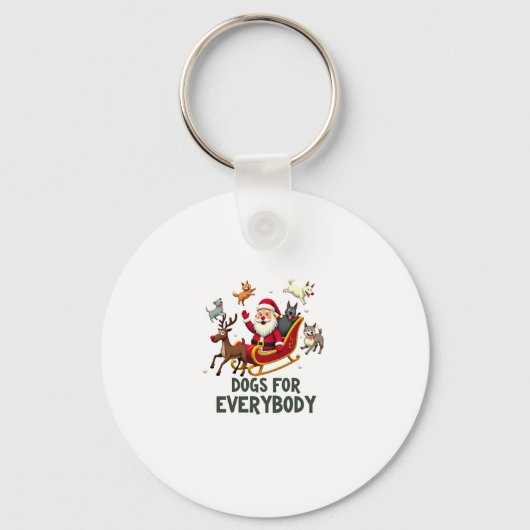Dogs For Everybody Santa Funny Christmas Xmas (3) Sleutelhanger (Voorkant)