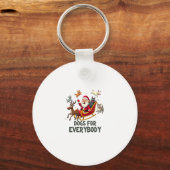 Dogs For Everybody Santa Funny Christmas Xmas (3) Sleutelhanger (Voorkant)