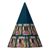 Dogs Foto Happy Birthday Navy Blue op maat Feesthoedjes (Achterkant)