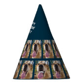 Dogs Foto Happy Birthday Navy Blue op maat Feesthoedjes (Rechts)