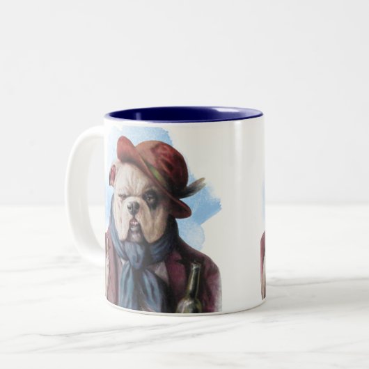 Dogs Funny-Beer Bar Regular Patrons Tweekleurige Koffiemok (Voorkant links)