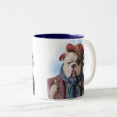 Dogs Funny-Beer Bar Regular Patrons Tweekleurige Koffiemok (Voorkant rechts)