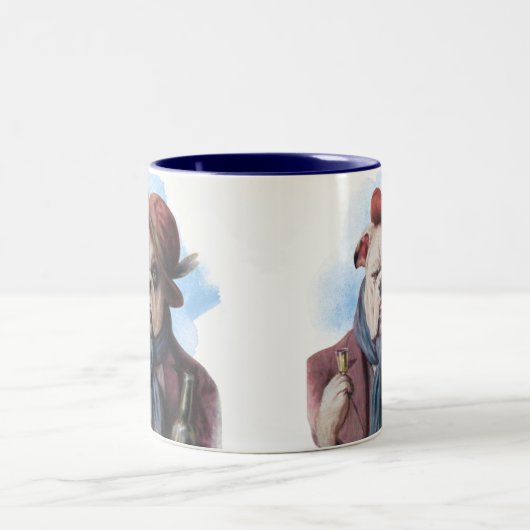 Dogs Funny-Beer Bar Regular Patrons Tweekleurige Koffiemok (Center)