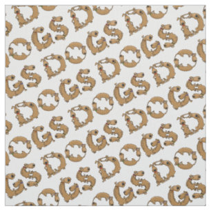 DOGS gespeld in Cute Funny Dog Letters Stof
