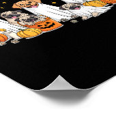 Dogs Ghosts Schattigee Dogs Verkleed als Ghost Fun Poster (Hoek)