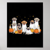 Dogs Ghosts Schattigee Dogs Verkleed als Ghost Fun Poster (Voorkant)