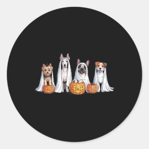 Dogs Ghosts Schattigee Dogs Verkleed als Ghost Fun Ronde Sticker