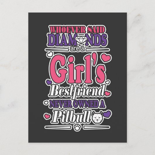 Dogs Gift Best Friend Diamond Pit bull Briefkaart (Voorkant)