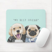 Dogs Golden Retriever & Pug Best Friends Muismat (Met muis)