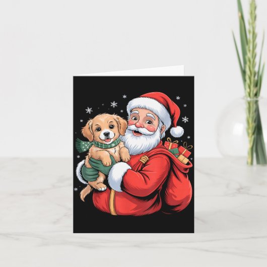 Dogs Golden Retriever Puppy Santa Christmas Funny  Kaart (Voorkant)