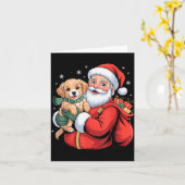 Dogs Golden Retriever Puppy Santa Christmas Funny  Kaart (Gele Bloem)