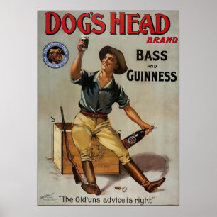 Dog's Head Bass and Guinness Poster