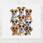 Dogs in sunglasses Paws Hydrated Sparkling Wijnetiket (Enkel label)