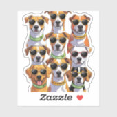 Dogs in sunglasses Paws Hydrated Sticker (Vel)