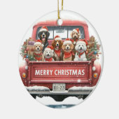 DOGS IN TRUCK Ornament (Links)