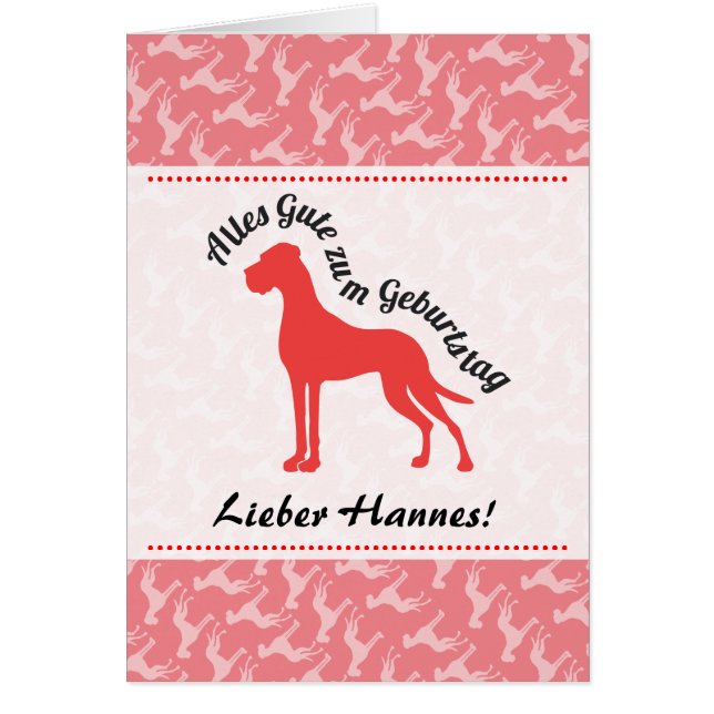 Dogs kaart van een Duitse dog met tekst (Voorkant)