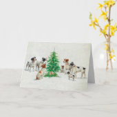  Dogs kerstboom - Gepersonaliseerde groet Kaart (Gele Bloem)