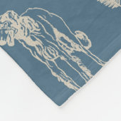 Dogs Lady Toile de Jouy Dark Turquoise Fleece Deken (Hoek)