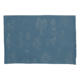 Dogs Lady Toile de Jouy Dark Turquoise Kussensloop