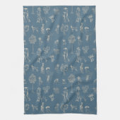 Dogs Lady Toile de Jouy Dark Turquoise Theedoek (Verticaal)