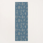 Dogs Lady Toile de Jouy Dark Turquoise Yogamat (Achterkant)
