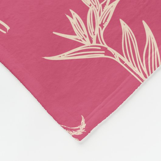 Dogs Lady Toile de Jouy Donker Roze Kleur Fleece Deken (Hoek)