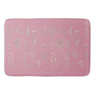 Dogs Lady Toile de Jouy Roze Kleur Badmat