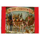 Dogs Lead The Way of Santa's Sleigh. Groot Cadeauzakje (Achterkant)
