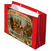 Dogs Lead The Way of Santa's Sleigh. Groot Cadeauzakje (Voorkant Gekanteld)