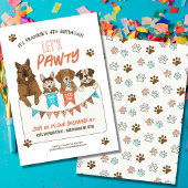 Dogs Let's Pawty Birthday Party Invitation Kaart