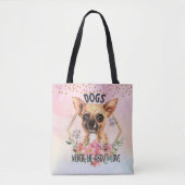 Dogs liegt nooit over Love Chihuahua Canvas tas (Voorkant)
