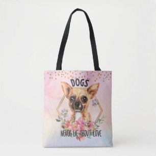Dogs liegt nooit over Love Chihuahua Canvas tas