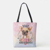 Dogs liegt nooit over Love Chihuahua Canvas tas (Achterkant)