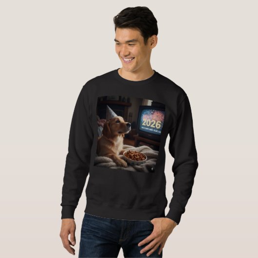 Dogs like new years too sweatshirt (Voorkant volledig)
